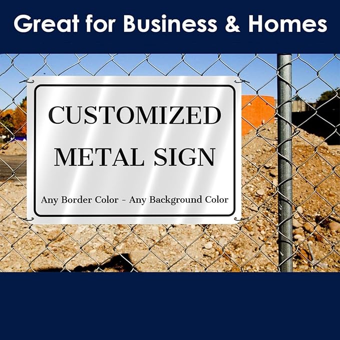 Custom Signs Outdoor Metal - 12 x 8 Personalized Aluminum Rust-Proof Entrance Garden Hazard Intersection Parking Signs, Decorative Sign（Style 02)