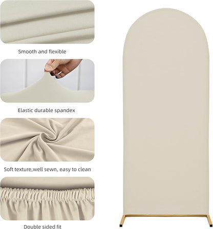 Wedding Arch Cover 5FT Arch Backdrop Cover Spandex Fitted Arch Cover for Round Top Chiara Backdrop Stand Covers for Wedding Birthday Party Baby Shower Banquet Ceremony Decoration