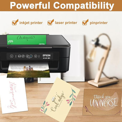 120 Sheets Brown Cardstock 8.5 x 11 Kraft Paper, 92lb Thick Printer Paper Card Stock for Greeting Cards, Stationery, Wrapper, Office Printing, Crafts, Invitations