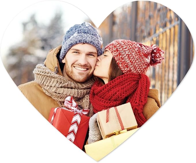 Andaz Press Bulk Photo Personalized Gift and Party Favors Collection, Heart Label Stickers, Custom Photo, 75-pack