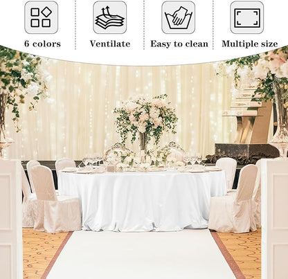 Fitable 6 Pack Burgundy Round Table Clothes - 90 Inches in Diameter - Stain Resistant and Washable Tablecloths, Polyester Fabric Table Covers for Wedding, Party, Banquet, Gathering