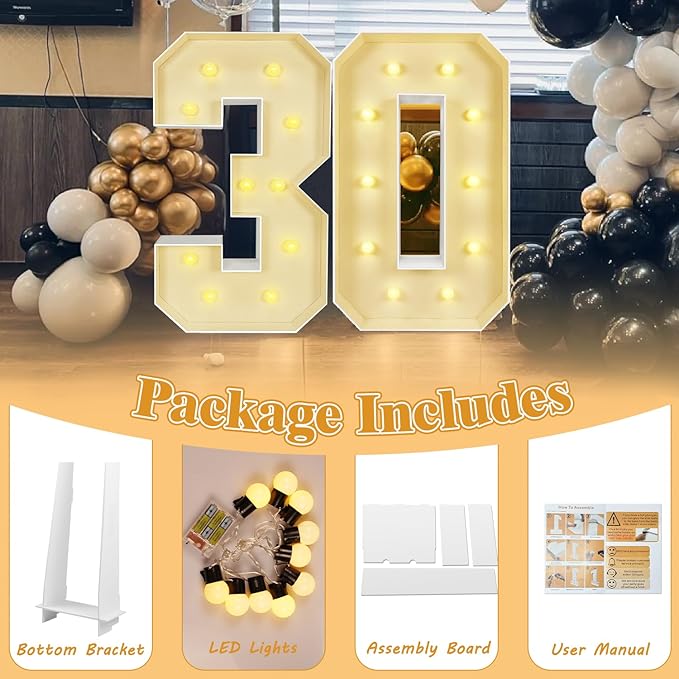 Marquee Light Up Letters: 4FT Large Decorative Signs for Party Decorations Baby Shower Birthday Wedding Engagement Anniversary, 4 Feet Tall Pre-Cut DIY Foamboard Letter L - Easy to Assemble