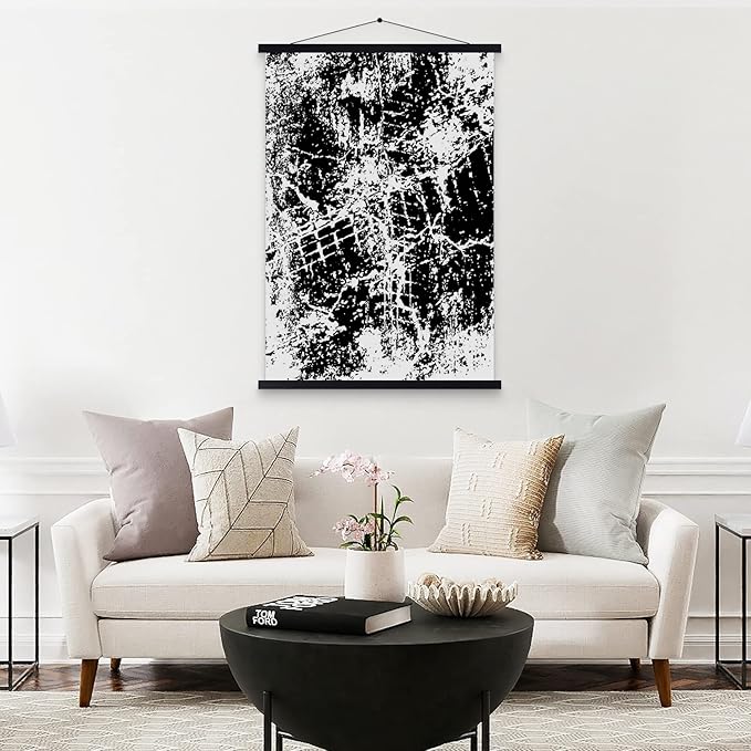 17x22 17x11 17x24 Poster Frame, Magnetic Light Wood Frame Hanger for Photo Picutre Canvas Artwork Art Print Wall Hanging (1 Pack, 17", Black)