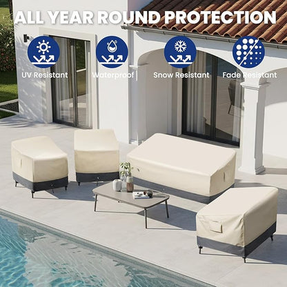 Extra Heavy Duty Patio Chair Covers Waterproof Up to 8000pa, 2 Pack Patio Furniture Covers for Outdoor Swivel/ Rocking Chair/ Adirondack Chairs, Outdoor Seat Cover with Air Vents, 33"W x 35"D x 38.5"H