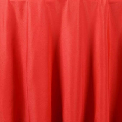 Efavormart Round Tablecloth, 132 Inch Stain & Wrinkle Resistant Washable Table Cloth, Decorative Polyester Fabric Table Cover for Banquet, Wedding, Dining- Red