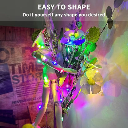 Aogist 12 Pack Fairy Lights 3 Modes 7ft 20 LED Waterproof,Battery Operated Silver Wire Firefly Starry Moon Mini String Lights for Mason Jars Christmas DIY Crafts Wedding Party Bedroom,Multicolor