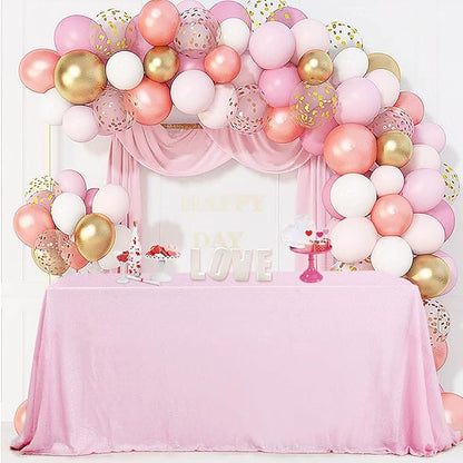 QueenDream Sparkly Sequin Tablecloth - Pink Table Cloth 50x80 Inches Rectangle Table Overlay Fabric for Birthday Parties Baby Shower Decoration