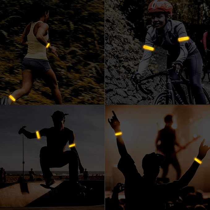 Rechargeable LED Armband for Running(2 Pack), Light Up LED Armband, High Visibility Reflective Running Gear for Night Safety, Running Lights for Running Walking Cycling