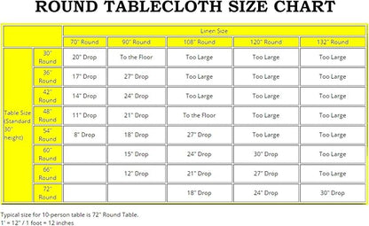 Efavormart Round Tablecloth, 132 Inch Stain & Wrinkle Resistant Washable Table Cloth, Decorative Polyester Fabric Table Cover for Banquet, Wedding, Dining- Royal Blue