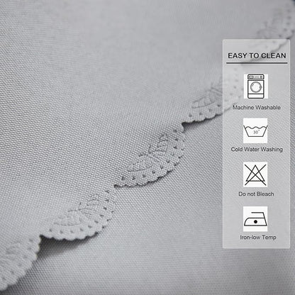 Small Round Grey Tablecloth 24 Inch Polyester Fabric Washable Table Cover Decorative Wrinkle Resistant Solid Color Table Cloth for Bedside Nightstand Wedding Camping