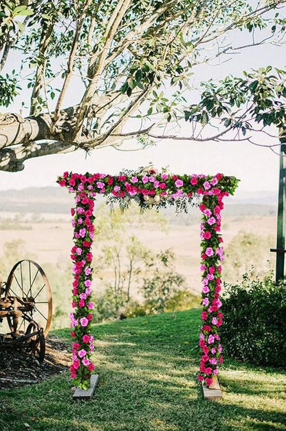 JUSTOYOU 2 Pack (15.8FT) Fake Rose Garland, Artificial Rose Vines Flowers Hanging Silk Rose Vine Wedding Home Backdrop Party Arch Arrangement Decoration