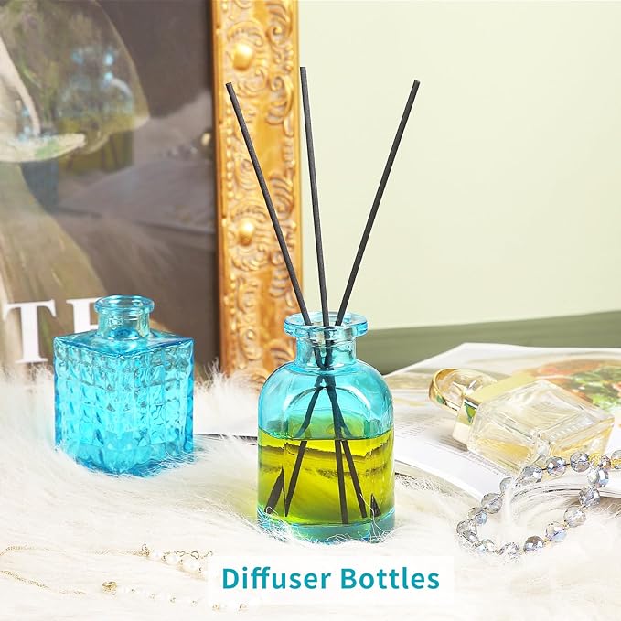 Glass Bud Vase Set, Mini Vases for Flowers, Bulk Vintage Mini Vases for Centerpieces Wedding Decor, Home Flower Décor, Candle Holders, Diffuse Bottles, Hydroponic, (Pack of 30,Sky Blue)