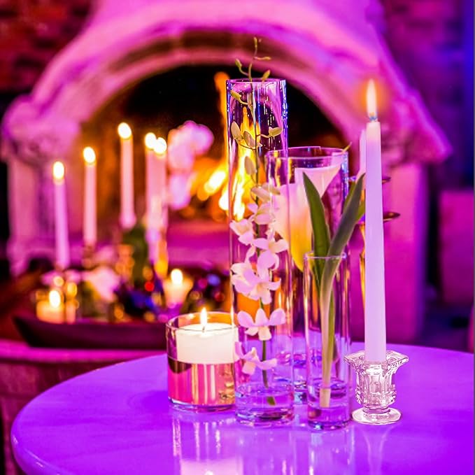 36 Pcs Candlestick Holders 2 Style Taper Candle Holders Bulk Small Glass Candle Holder for Wedding Table Centerpiece Home Party Decor