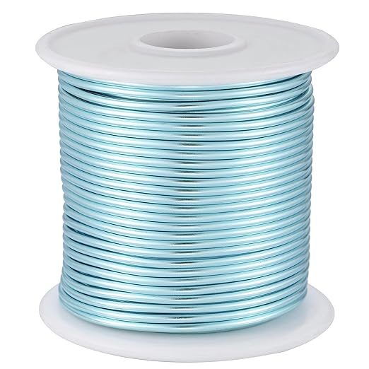 12 Gauge Ice Blue Aluminum Craft Wire (105FT) - Anodized for Jewelry Making, Beading Floral, Plant Gardening, Sculpting & Modeling Craft Wire (Ice Blue #24, 2mm)