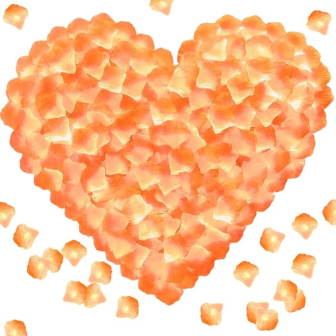 1000 Pieces Artificial Silk Rose Petals Flower Decoration Wedding Party (Yellow Gradient)