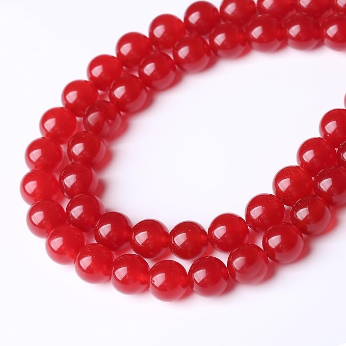 Carnelian Stone Beads Gemstone Round Crystal Energy Jade Beads Stone Beads for Jewelry Making DIY Bracelet Necklace Jewelry Making 1 Strand 15.5inch 60PCS 6MM
