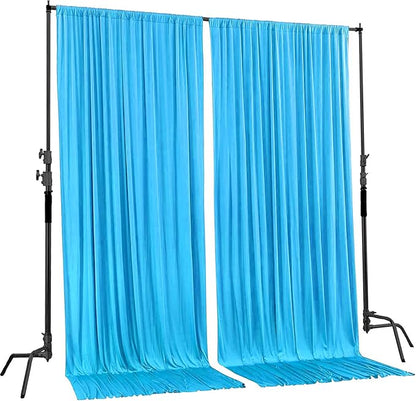 AK TRADING CO. 10 feet x 10 feet Polyester Backdrop Drapes Curtains Panels with Rod Pockets - Wedding Ceremony Party Home Window Decorations - Turquoise