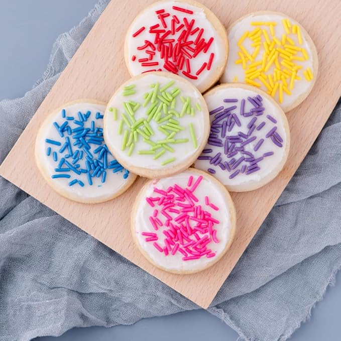 Sweets Indeed Sprinkles 6 Cell Edible Sprinkle Mix Jimmies Perfect for Cake Decorations Baking Ice Cream Cookies Cupcake Topper (Rainbow Jimmies)