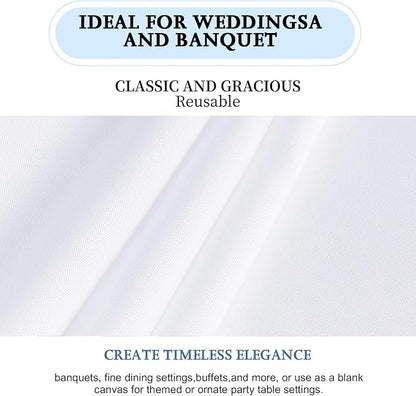 12 Pack White Table Cloth Rectangle Table 60 x 102 Inch Tablecloths for 6 Foot Rectangle Tables. Stain and Winkle Resistant Polyester Washable White Cloths for Parties