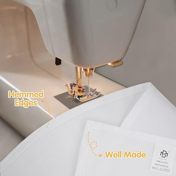 BRILLMAX 6 Pack White Tablecloths for 6 Foot Rectangle Tables 90 x 132 Inch - 6ft Rectangular Bulk Linen Polyester Fabric Washable Cloth Cover for Wedding Reception Banquet Birthday Party