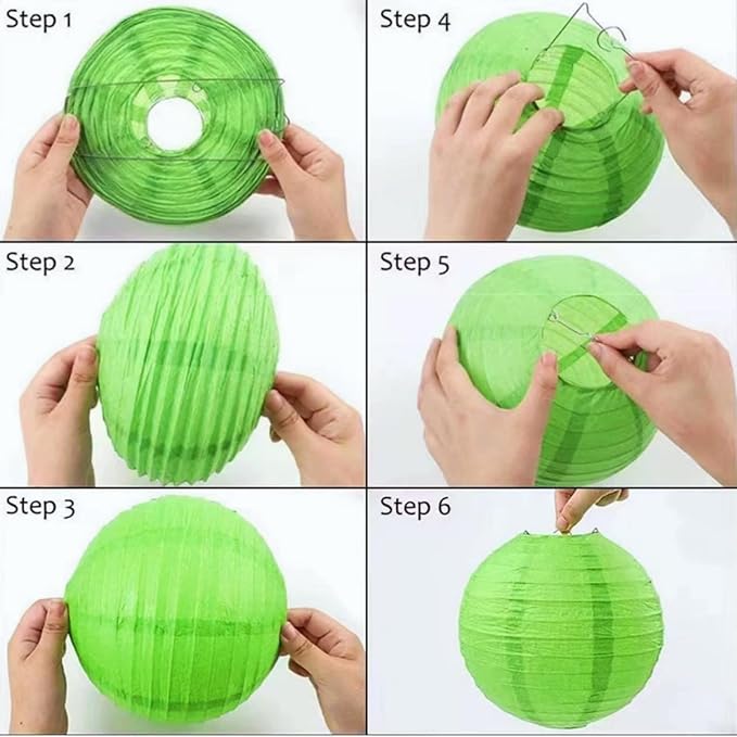 Green Orange Paper Lanterns Decorative 15pcs Party Hanging Decorations for Bachelorette Wedding Birthday Baby Shower Graduation Anniversary Green orangeThemed Room Decor