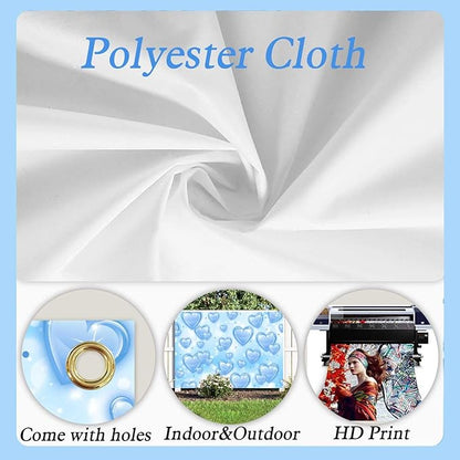 Sensfun 7x5ft Light Blue Heart Backdrop Early 2000s Party Decorations Old School Backdrops Valentines Day 90s Hearts Y2K Birthday Party Banner Newborn Photography Background Selfile Photo Booth Props