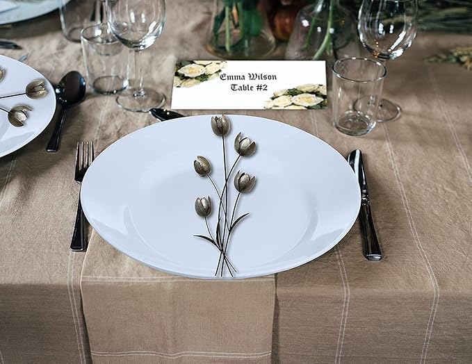 Hamilco Blank Tent Name Place Table Cards 3 1/2" x 11" Folded Card Stock - Cream Cardstock Paper 80lb Cover - 100 Pack