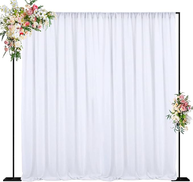 Wokceer 10 FT Backdrop Stand Heavy Duty Pipe and Drape Kit, Adjustable Black Backdrop Stands for Wedding Photo Booth Background Birthday Party Photography Exhibition Decoration