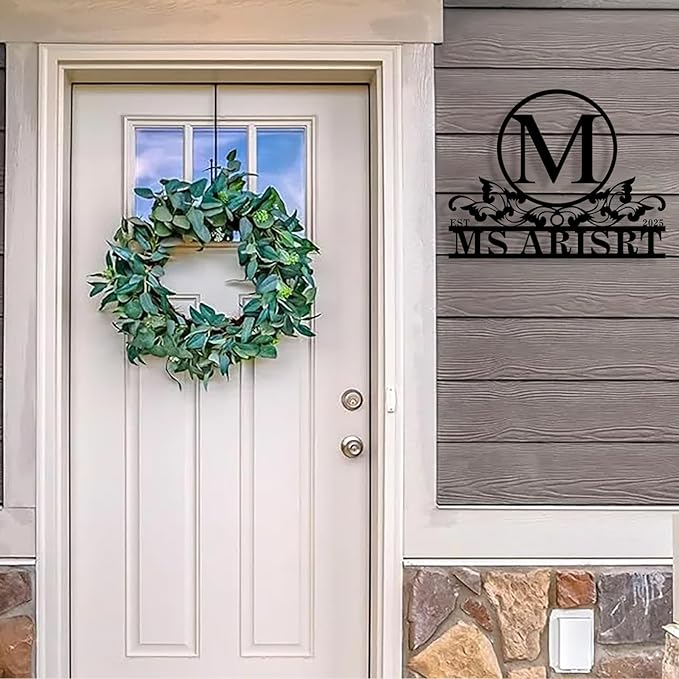 Custom Metal Name Sign, Personalized Family Last Name Signs for Home, Split Letter Monogram Wall Art Decor, Customized Metal Signs for Outdoor, Personalized Wedding Housewarming Gift