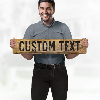 Custom Sign, Custom Street Sign, 11 Font Colors, 13 Font Styles, 4 Hole Options, 22 Sizes, 6x30 Inches, Rust Free DiBound, Fade Resistant, Made in USA by My Sign Center (Stone)