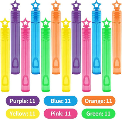 SpringFlower 66 Pieces Mini Bubble Wands,Bubble Party Favors Assortment Toys for Kids,Themed Birthday, Halloween, Goodie Bags, Carnival Prizes, Wedding,Outdoor Gifts for Girls & Boys