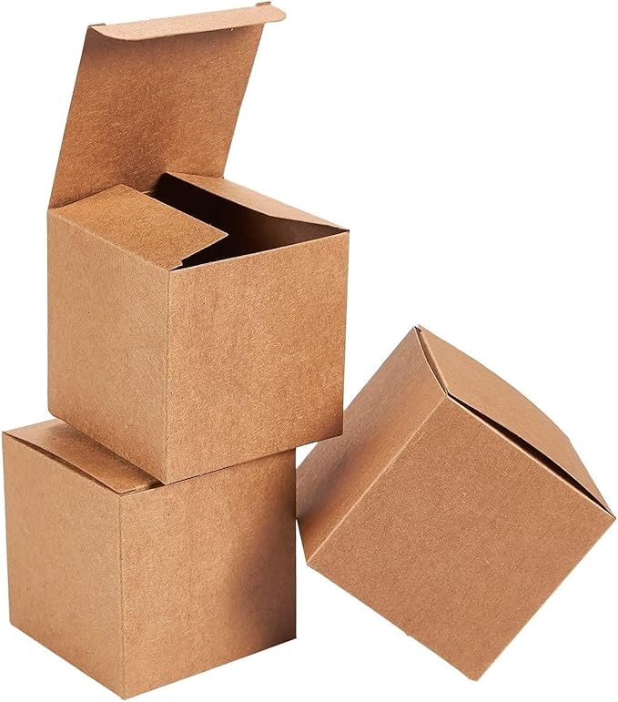 Juvale Bridesmaid Proposal Box - 100 Pack, Brown, 3 x 3 x 3 Inches - Mini Gift Boxes with Lids for Cookie & Candy