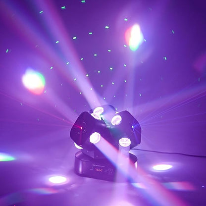 Moving Head DJ Light DMX 512 Strobe Lighting LED with Sound Activated Party RGBW Beam Lights Stage Lighting for Events DJ KTV Disco Wedding Concert Festival (12LED Stage Light w/Special Lights)