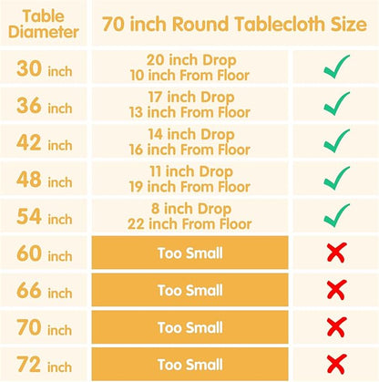 BRILLMAX 6 Pack Lavender 70 Inch Round Tablecloths Fit 30" to 54" Tables (8-20" Drop) - Circle Bulk Linen Polyester Fabric Washable Cloth Cover for Wedding Reception Banquet Birthday Party Buffet