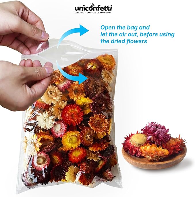 Dried Flower Chrysanthemum Biodegradable Confetti - Real Flower Petals for Weddings, Flower Girl Toss, Wedding Send Off Ideas, Party Table Decoration | Boxed - 8oz (0.5lbs)