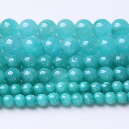 Blue Jade Stone Beads Gemstone Round Crystal Energy Jade Beads Stone Beads for Jewelry Making DIY Bracelet Necklace Jewelry Making 1 Strand 15.5inch 4MM