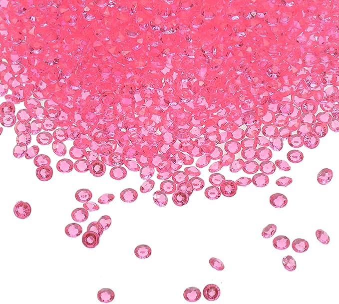 PATIKIL 10000 Pcs Wedding Table Scatter Confetti Crystals 4.5mm Acrylic Diamonds Vase Fillers Gems for Table Centerpiece Decorations Party Vase Beads, Light Pink
