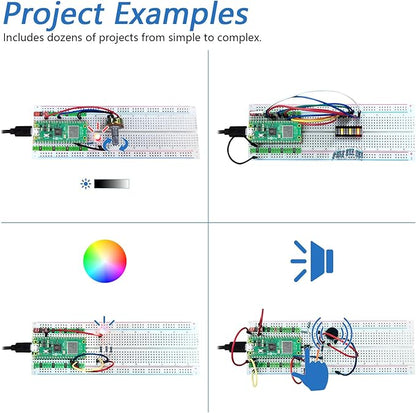 Freenove Basic Starter Kit for Raspberry Pi Pico 2 W (Included), Dual Arm Cortex-M33 and Dual Hazard3 RISC-V Microcontroller, 386-Page Detailed Tutorial, 142 Items, 55 Projects, Python C Code