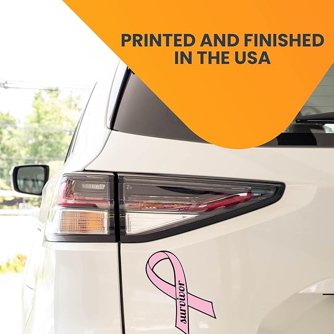 Magnet Me Up: Breast Cancer Survivor Pink Ribbon Magnet Decal - 3.5x7 Inches, Heavy-Duty Automotive Magnet for Car, Truck, SUV - Show Support and Raise Awareness with This Meaningful Auto Magnet