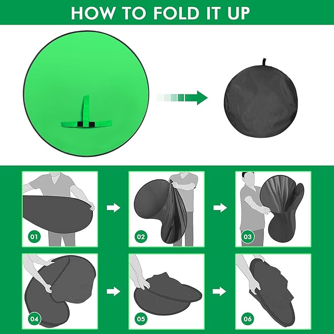 Portable Green Screen Chair, 57 in Greenscreen Backdrop with Stand Double Sided Foldable Green Background, Chroma Key, for Photography Streaming Gaming Photo Zoom Video Chats and Meeting