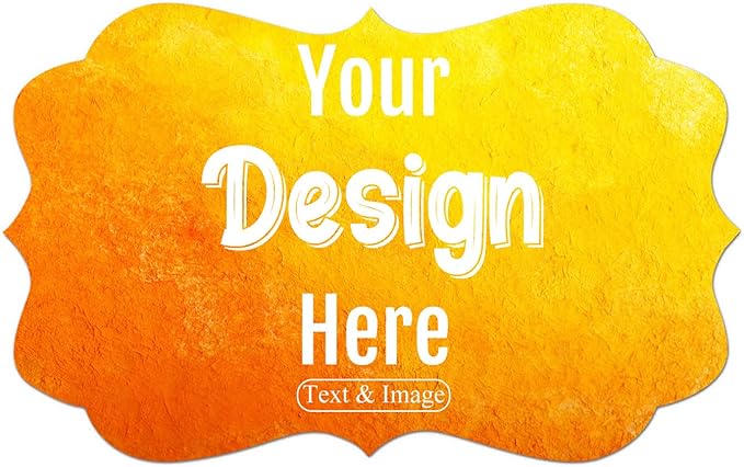 100-500 Custom Stickers Personalized Labels, Customized Stickers with Any Image Logo and Text. Custom Stickers for Business Logo Labels,etc. (Fancy Frame,5X4 Inch)