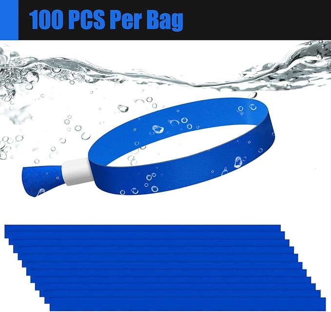 Green-Power America 100 Pcs Cloth Event Wristbands, Event Wristbands, Colored Wrist Bands for Events, for Lightweight Concert Wrist Strap for Activities, Party Bracelets for Events (Color : Blue)