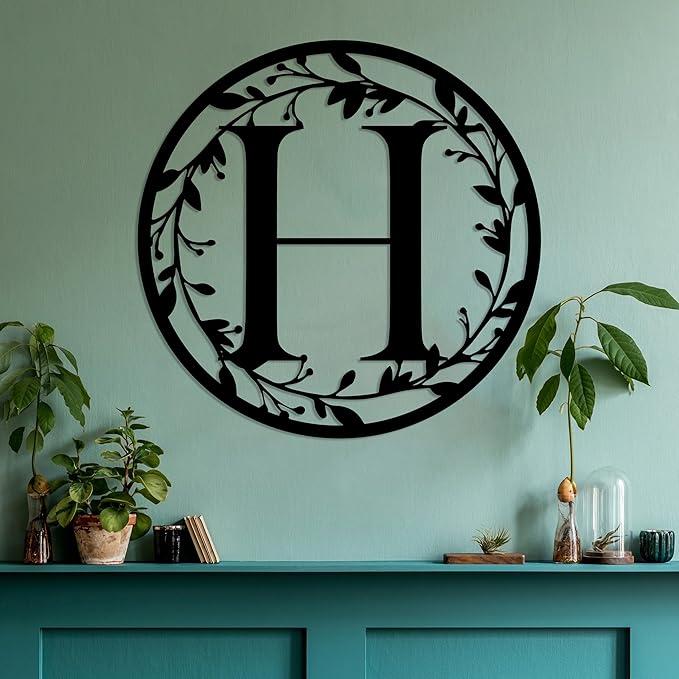 Personalized Metal Name Signs, Split Letter Monogram Wall Decor, Custom Last Name Sign, Family Name Sign for Outdoor, Personalized Wedding Gift, Garden Decor, Metal Wall Art, Housewarming Gift (MonogramDesign_9)