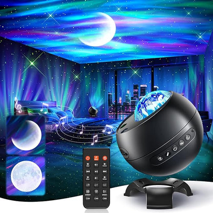 Galaxy Projector for Bedroom, 21Colors Northern Lights,15White Noise&Bluetooth Star Projector Galaxy Lights, Remote Ambient Lighting,Aurora Halloween Decor Christmas,Gifts for Kids,Adults