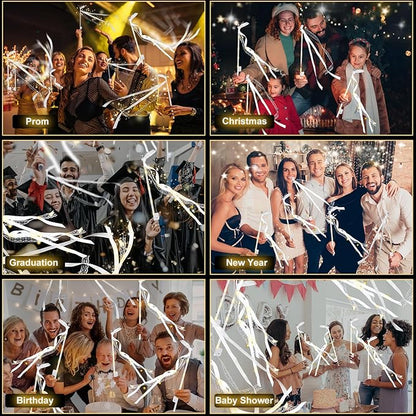 100PCS Light up Wands for wedding, Wedding Wands Streamers with 3 Colorful Flashing Modes, Fairy Wands, LED Silk Fairy Wand with Bells for Wedding, New Year, Thanksgiving, Concert