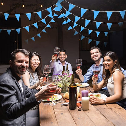 Tatuo 200 Feet Solid Pennant Banners Flags String Triangle Hanging DIY Bunting Flags Party Decorations for Grand Opening Party Banners for Kids Birthday, Shops (Blue)