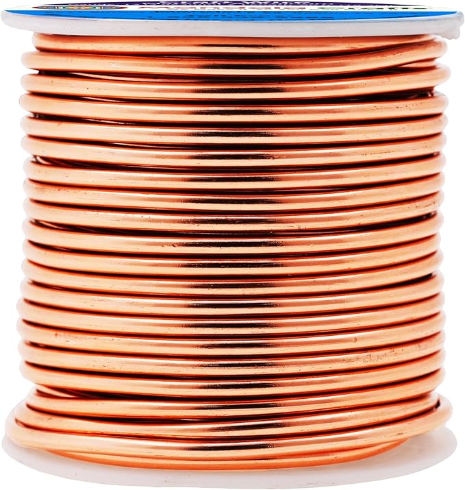 Mandala Crafts 12 Gauge Anodized Aluminum Craft Wire for Jewelry Making - 60 FT Colored Flexible Copper Tone Wire - Bendable for Bonsai Armature Crafting Sculpting