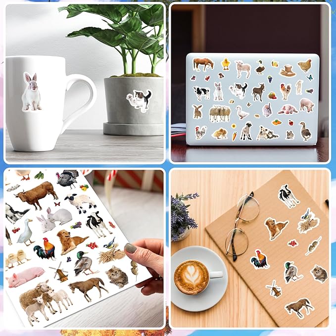 Farm Animals Stickers 720 Count Farm Animal Barnyard Cow Sheep Chicken Stickers Party Favors Gifts Sticky Decor for Scrapbook Calendar Planner Gift Wrap Decor
