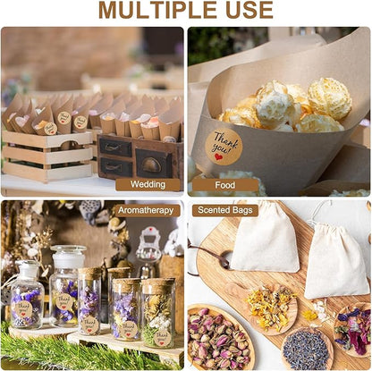 PATIKIL Dried Flower Confetti Cones, 30Pcs Paper Tapers Cone Holder with Dried Rose Petal / Sticker for Wedding Party Engagement Birthday DIY Decoration, Red/Purple