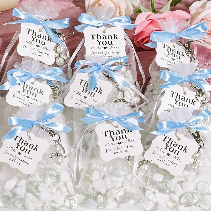 SallyFashion 150 PCS Thank You White Gift Tags with String, 2 x 3 Inches Paper Gift Tags for Party Favors Weddings, Bridal and Baby Showers Birthdays